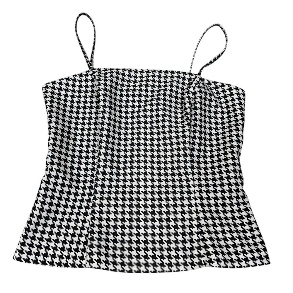 Vintage Womens Size 5/6 Houndstooth Tank Top Preppy